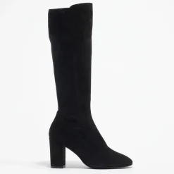 Stuart Weitzman Bottes|Bottes en Velours de Cuir & Textile Livia noires - Talon 8,5 cm