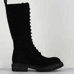 Del Carlo Bottes|Bottes en Velours de Cuir Granada noires