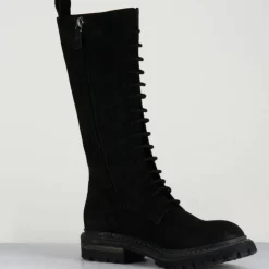 Del Carlo Bottes|Bottes en Velours de Cuir Granada noires