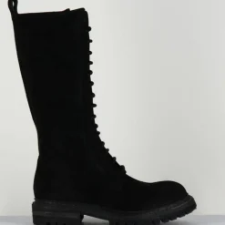 Del Carlo Bottes|Bottes en Velours de Cuir Granada noires