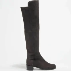 Stuart Weitzman Bottes|Bottes en Velours de Cuir & Textile Reserve chocolat