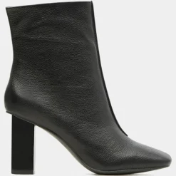 Galeries Lafayette Bottines|Bottines en Cuir à talon géométrique noires - Talon 8,5 cm