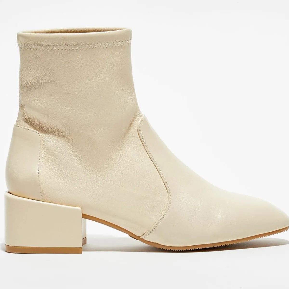 Stuart Weitzman Bottines|Bottines en Cuir Accordion vanille - Talon 5 cm