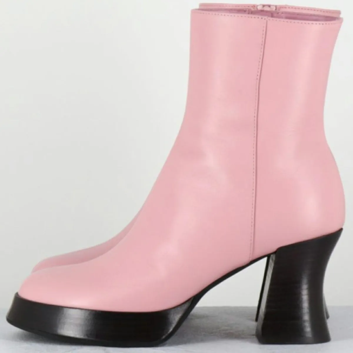 Garrice Lab Bottines|Bottines en Cuir blau roses - Talon : 7.5cm