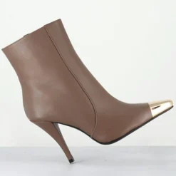 Garrice Lab Bottines|Bottines en Cuir mecha grège - Talon : 9.5cm