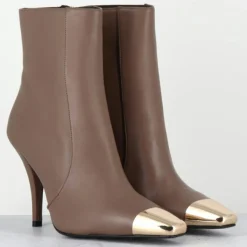 Garrice Lab Bottines|Bottines en Cuir mecha grège - Talon : 9.5cm