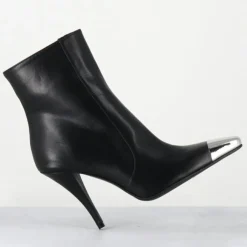 Garrice Lab Bottines|Bottines en Cuir mecha noires - Talon : 9.5cm