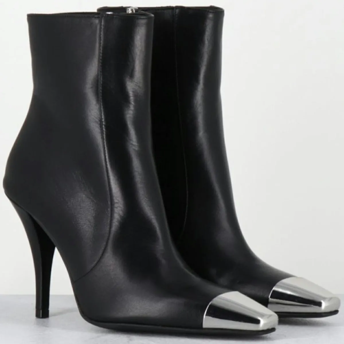 Garrice Lab Bottines|Bottines en Cuir mecha noires - Talon : 9.5cm