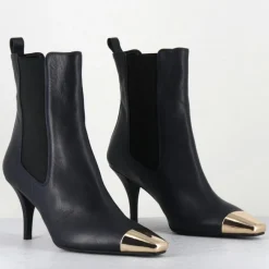 Garrice Lab Bottines|Bottines en Cuir nako bleu marine foncé - Talon : 7.5cm