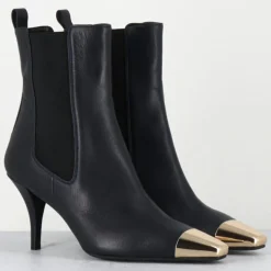 Garrice Lab Bottines|Bottines en Cuir nako bleu marine foncé - Talon : 7.5cm