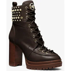 Michael Kors Chaussures Bottines|Bottines en Cuir Yvonne chocolat - Talon 10.2 cm
