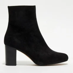 Apologie Bottines|Bottines en Velours de Cuir Ginny noires - Talon 7,5 cm