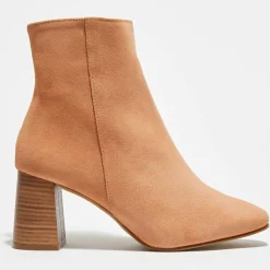 Apologie Bottines|Bottines en Velours de Cuir Elsa poudre - Talon 8 cm