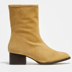 Apologie Bottines|Bottines en Velours de Cuir Amelia beiges