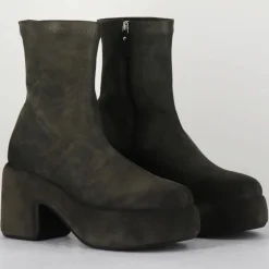 Vic Matie Bottines|Bottines en Velours de Cuir grises - Talon 8 cm