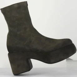 Vic Matie Bottines|Bottines en Velours de Cuir grises - Talon 8 cm