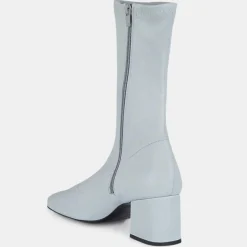 By Far Bottines|Bottines en Velours de Cuir Maya bleues - Talon 6,5 cm