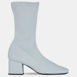 By Far Bottines|Bottines en Velours de Cuir Maya bleues - Talon 6,5 cm