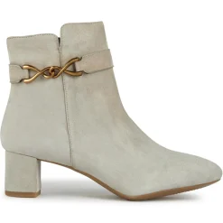 Geox Bottines|Bottines en Velours de Cuir Pheby 50 sable - Talon 5 cm
