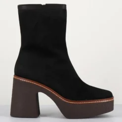 Garrice Lab Bottines|Bottines en Velours de Cuir Carla noires - Talon 9 cm