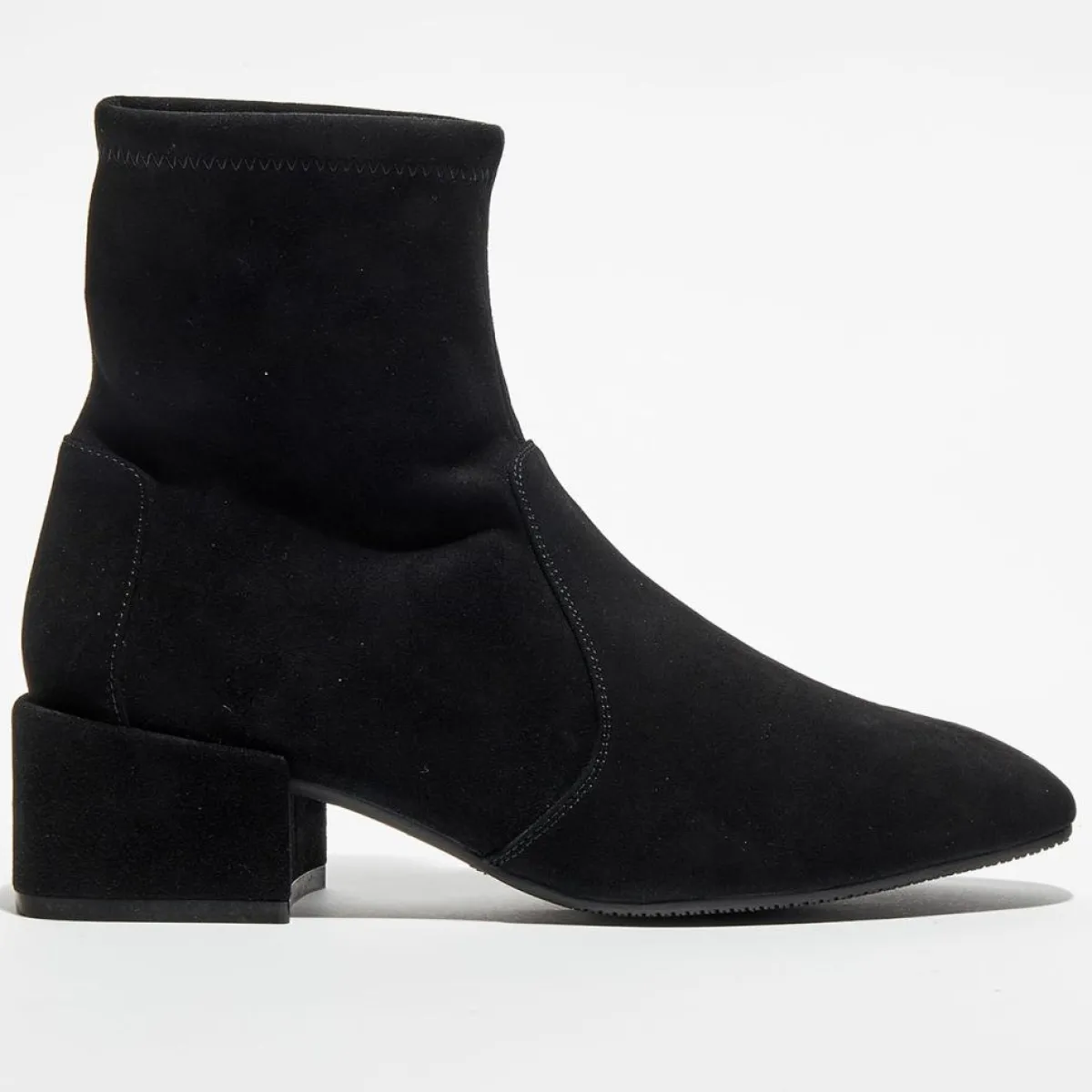 Stuart Weitzman Bottines|Bottines en Velours de Cuir Accordion noires - Talon 5 cm