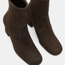 Avril Gau Bottines|Bottines en Velours de Cuir marron - Talon 8 cm