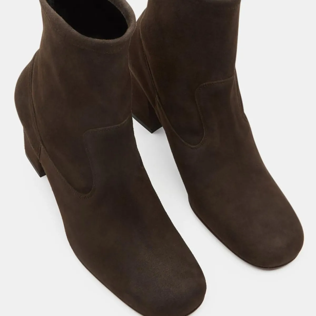 Avril Gau Bottines|Bottines en Velours de Cuir marron - Talon 8 cm