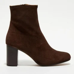 Apologie Bottines|Bottines en Velours de Cuir Ginny marron - Talon 7,5 cm