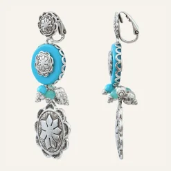 Reminiscence Boucles D'Oreilles|Boucles d'oreilles Amazones Jade & Howlite argenté/turquoise