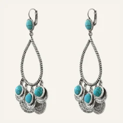 Reminiscence Boucles D'Oreilles|Boucles d'oreilles Arizona Howlite argenté/turquoise