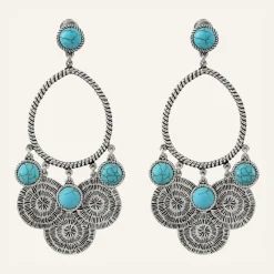 Reminiscence Boucles D'Oreilles|Boucles d'oreilles Arizona Howlite argenté/turquoise