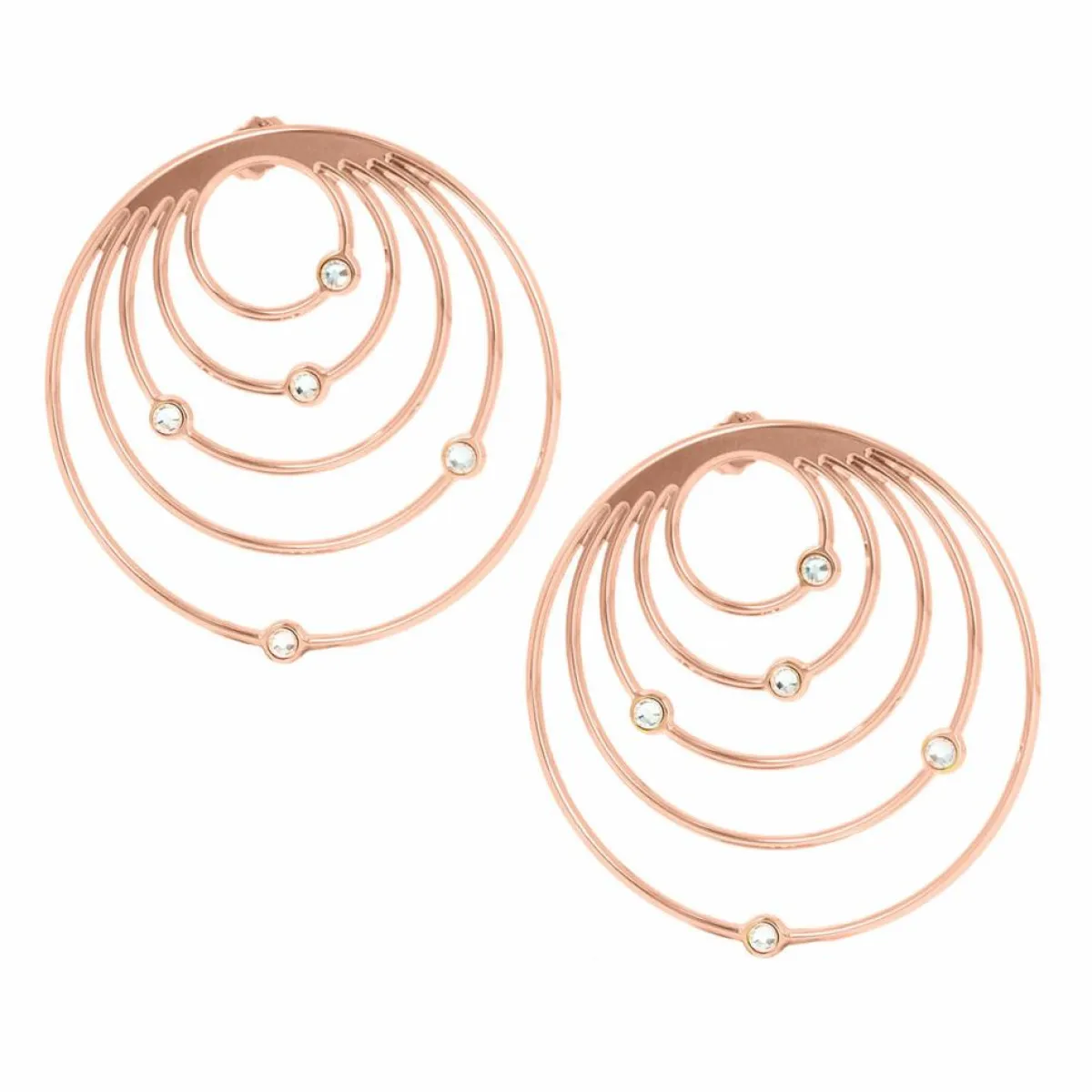 Les Interchangeables Colliers|Boucles d'oreilles créoles Orbite GM doré rose