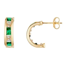 Instant d'Or Boucles D'Oreilles|Boucles d'oreilles Greenarc Emeraude 0.6 ct or jaune