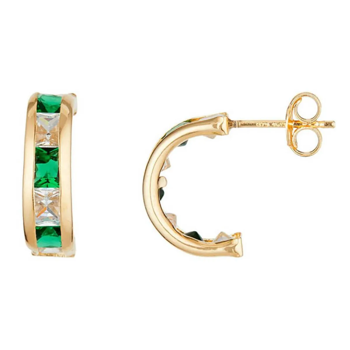 Instant d'Or Boucles D'Oreilles|Boucles d'oreilles Greenarc Emeraude 0.6 ct or jaune