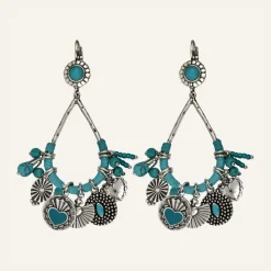 Reminiscence Boucles D'Oreilles|Boucles d'oreilles L'Essence du Coeur Howlite argentées