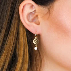 Nilaï Paris Boucles D'Oreilles|Boucles d'oreilles Moïra en Laiton doré & Perle