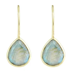 Moonstone Boucles D'Oreilles|Boucles d'oreilles Rosalie Labradorite en laiton doré