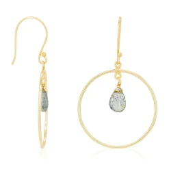 Moonstone Boucles D'Oreilles|Boucles d'oreilles Véro Labradorite en laiton doré