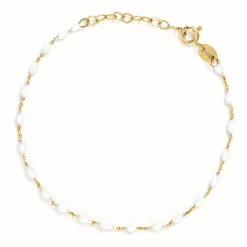 Instant d'Or Bracelets|Bracelet Linea Email blanc or jaune