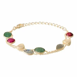 Moonstone Bracelets|Bracelet Théa Labradorite & Aventurine en laiton doré