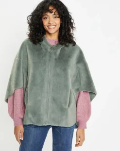 Lou Andrea Vestes, Blousons|Cape en Fausse Fourrure Hope laurel