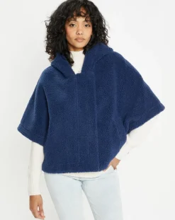 Lou Andrea Vestes, Blousons|Cape en Fausse Fourrure Td02 Mont indigo