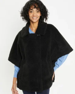Lou Andrea Vestes, Blousons|Cape réversible en Fausse Fourrure Mont noire