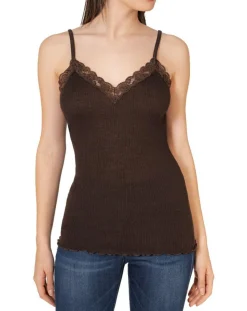 Mare Tops Et Blouses|Caraco bretelles fines Laine & Soie marron