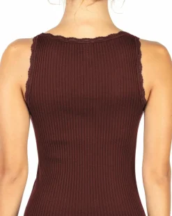 Mare Lingerie, Nuit|Caraco Vanessa en Laine mélangée rouge bordeaux