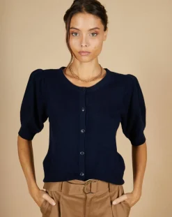 Cashmere Tribu Gilets Et Cardigans|Cardigan 100% Cachemire Claire manches ballon nuit