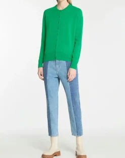 Galeries Lafayette Gilets Et Cardigans|Cardigan 100% Cachemire Zacao vert emeraude