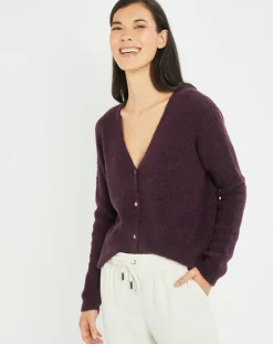 Lauren Vidal Gilets Et Cardigans|Cardigan Elsa aubergine