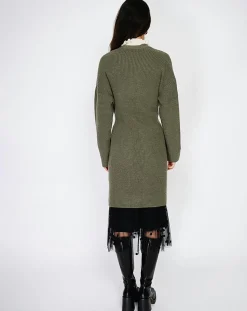 C & JO Cachemire Gilets Et Cardigans|Cardigan en Cachemire mélangé Béatrice kaki