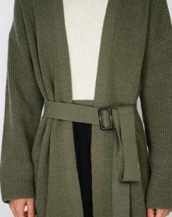 C & JO Cachemire Gilets Et Cardigans|Cardigan en Cachemire mélangé Béatrice kaki